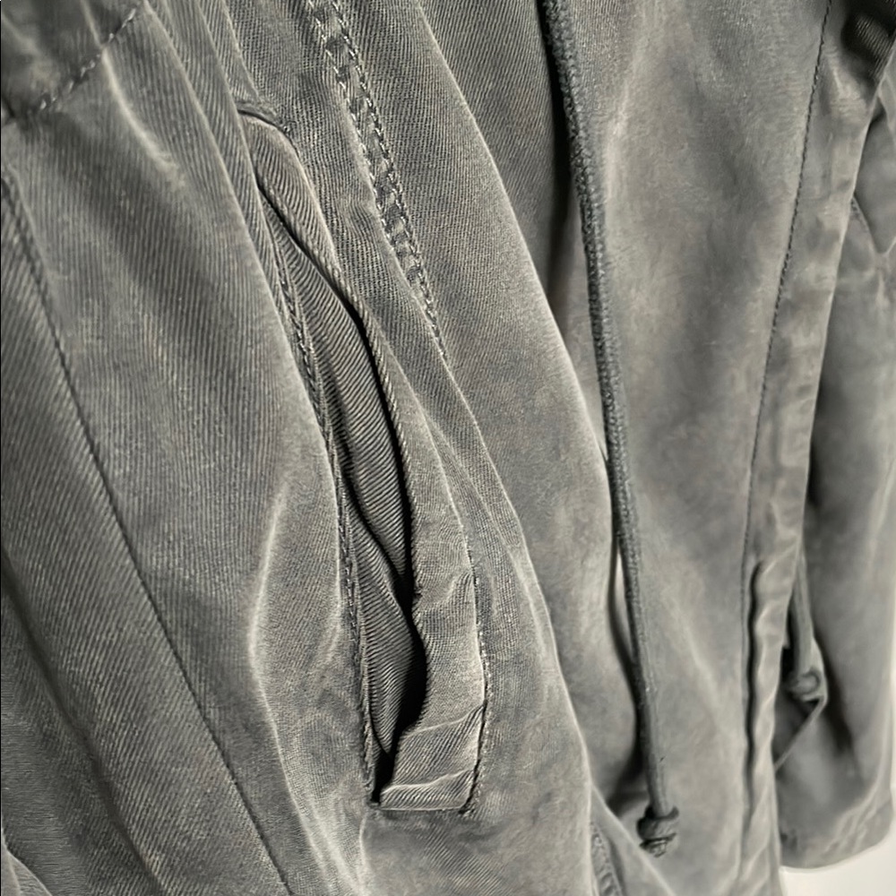 MAX JEANS Green Lightweight Open Front Trench Coat Size S - Picture 6 of 10